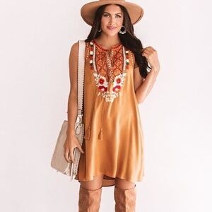 Andree By Unit Dress Women Size S Embroidered Sleeveless Boho dress